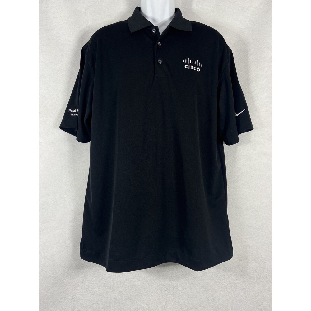 Nike Golf Polo Shirt Men's Large Black Dri-Fit Micro Pique 363807-010 New
